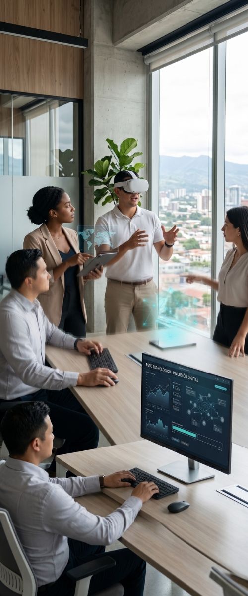 retos-tecnologicos-realidad-virtual-team-building-500x1200 Equipo participando en un reto tecnológico con realidad virtual para resolver desafíos colaborativos.